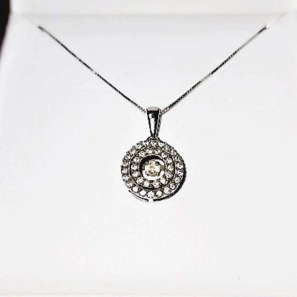 Helzberg Diamonds Jewelry - Helzberg Double Halo w/Floating Center Diamond 14K White Gold Necklace New